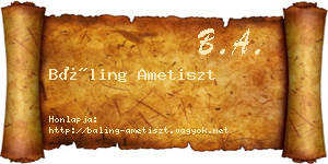 Báling Ametiszt névjegykártya